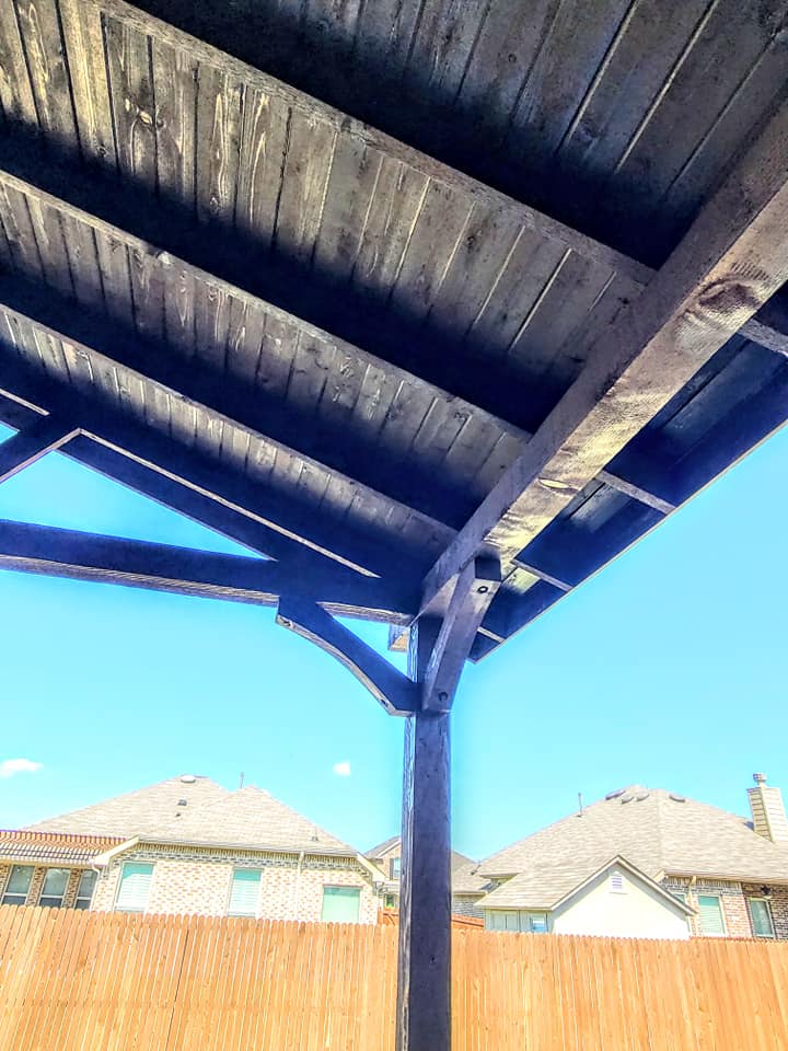 Stained Patio with Angled Braces