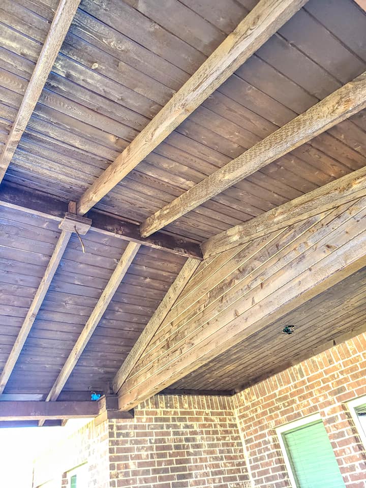 Natural Wood Patio Ceiling